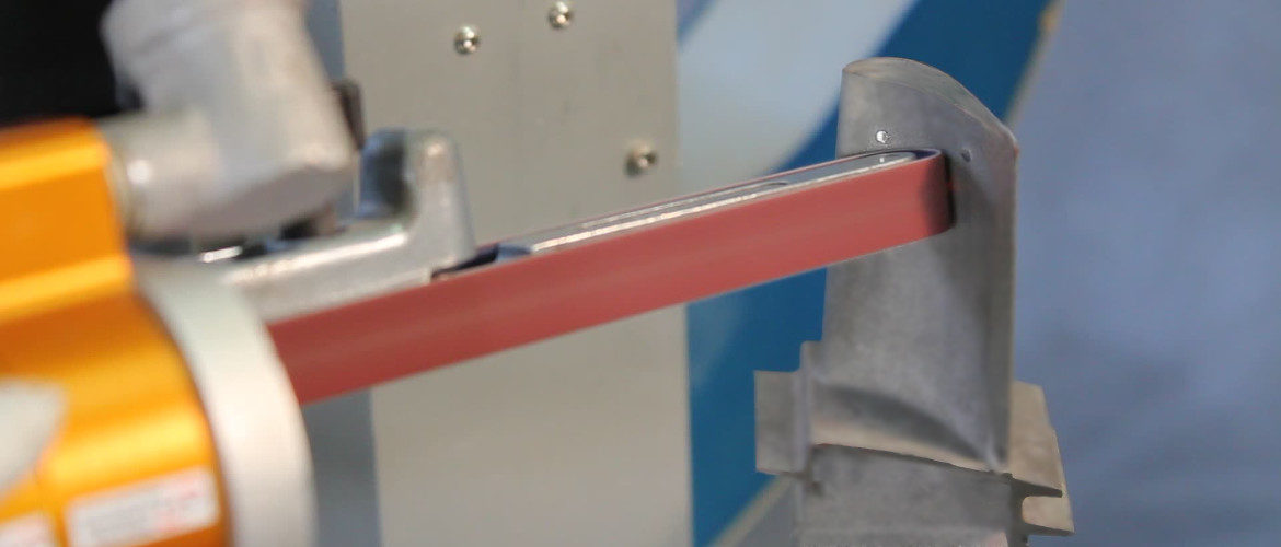 Robot grinding turbine blade blips