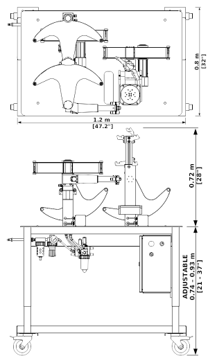Touch Robot drawing top and front views